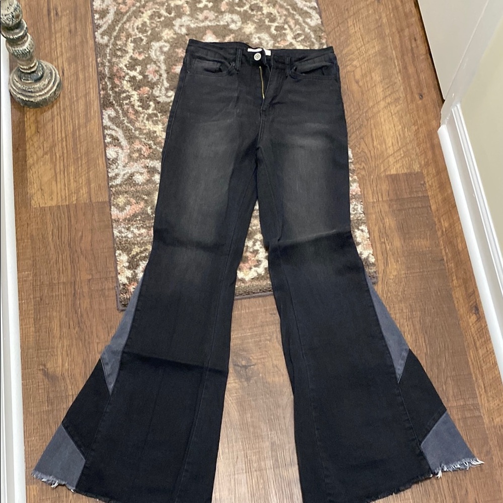 Flared Black Denim Jeans